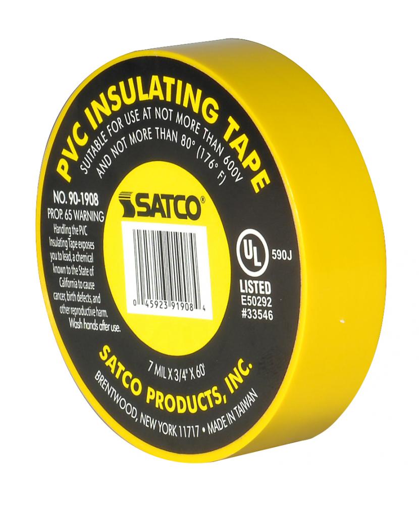 YELLOW ELEC TAPE 60 FT. 3/4&#34;<span class=' ItemWarning' style='display:block;'>Item is usually in stock, but we&#39;ll be in touch if there&#39;s a problem<br /></span>