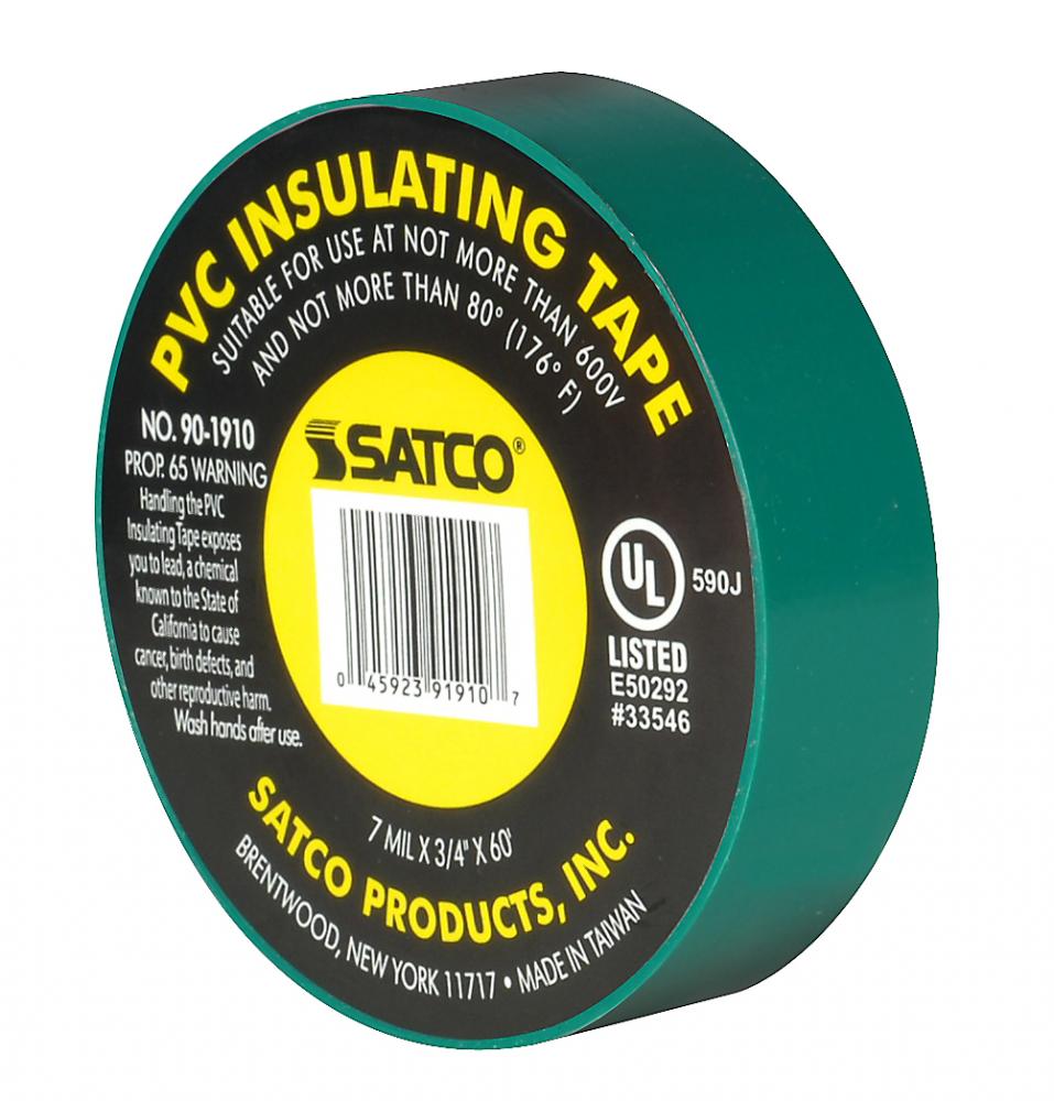 GREEN ELEC TAPE 60 FT. 3/4&#34;<span class=' ItemWarning' style='display:block;'>Item is usually in stock, but we&#39;ll be in touch if there&#39;s a problem<br /></span>