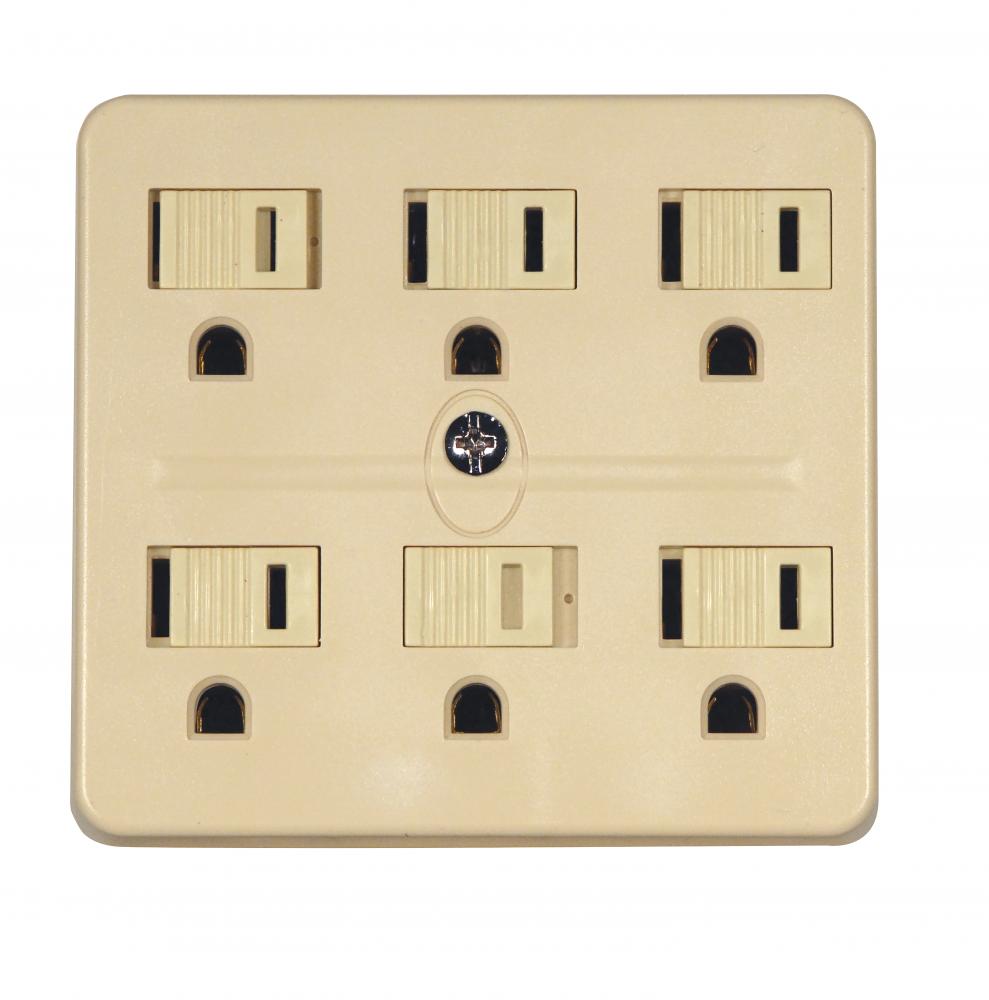 IVORY 6 OUTLETS GRD ADAPTER<span class=' ItemWarning' style='display:block;'>Item is usually in stock, but we&#39;ll be in touch if there&#39;s a problem<br /></span>