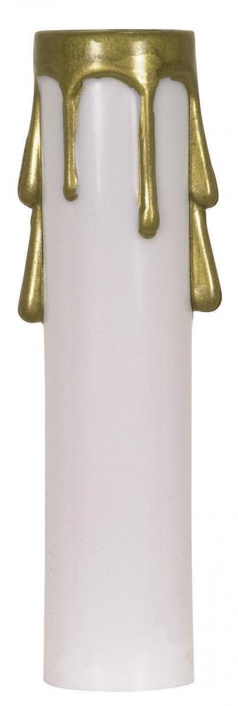 4&#34; WHTE/GOLD DRIP CAND. CANDLE<span class=' ItemWarning' style='display:block;'>Item is usually in stock, but we&#39;ll be in touch if there&#39;s a problem<br /></span>