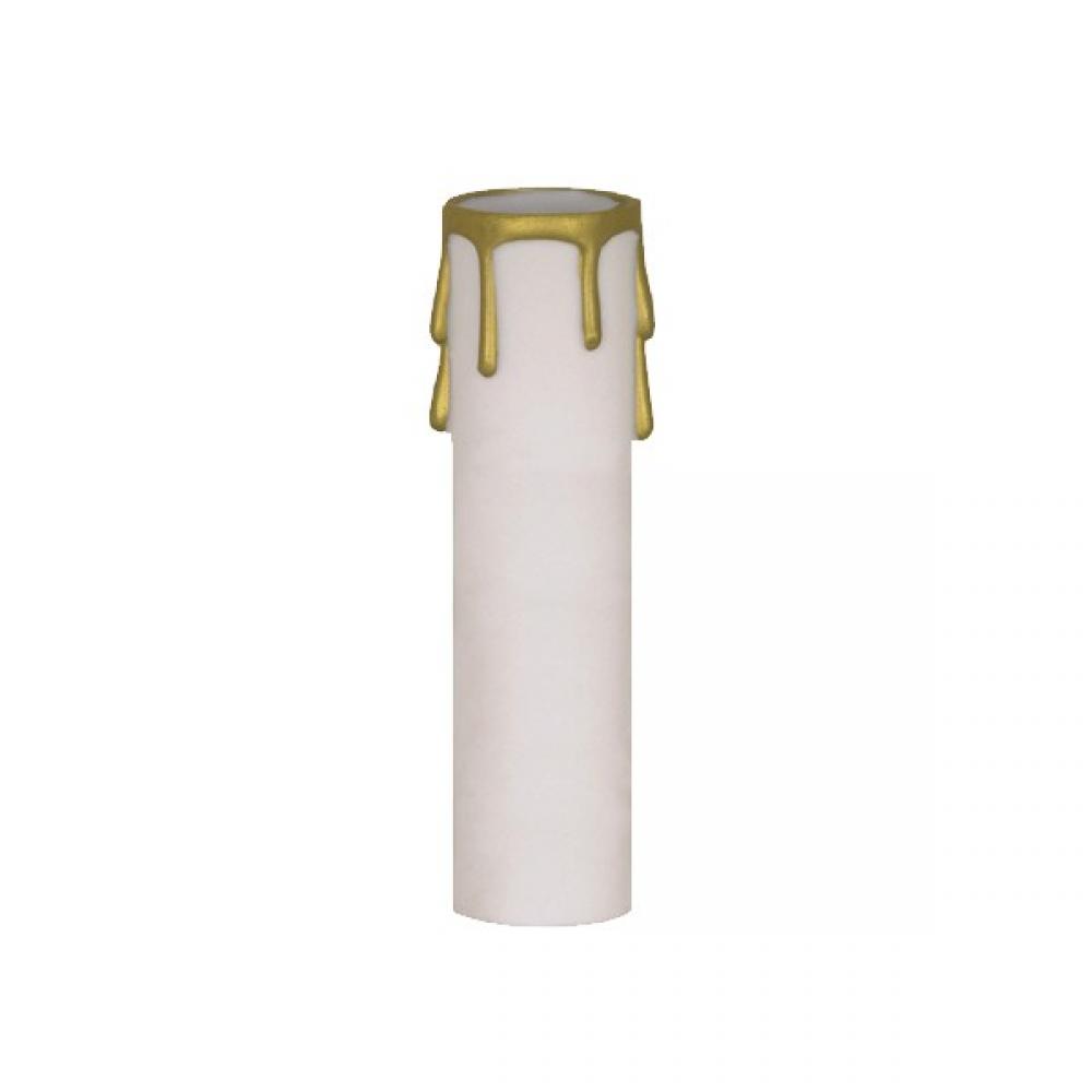 4&#34; WHTE/GOLD DRIP STD. CANDLE<span class=' ItemWarning' style='display:block;'>Item is usually in stock, but we&#39;ll be in touch if there&#39;s a problem<br /></span>