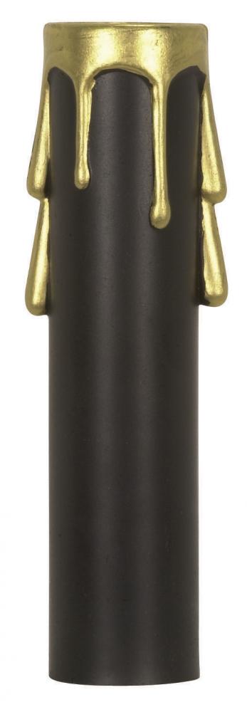 4&#34; BLK/GOLD DRIP CAND. CANDLE<span class=' ItemWarning' style='display:block;'>Item is usually in stock, but we&#39;ll be in touch if there&#39;s a problem<br /></span>