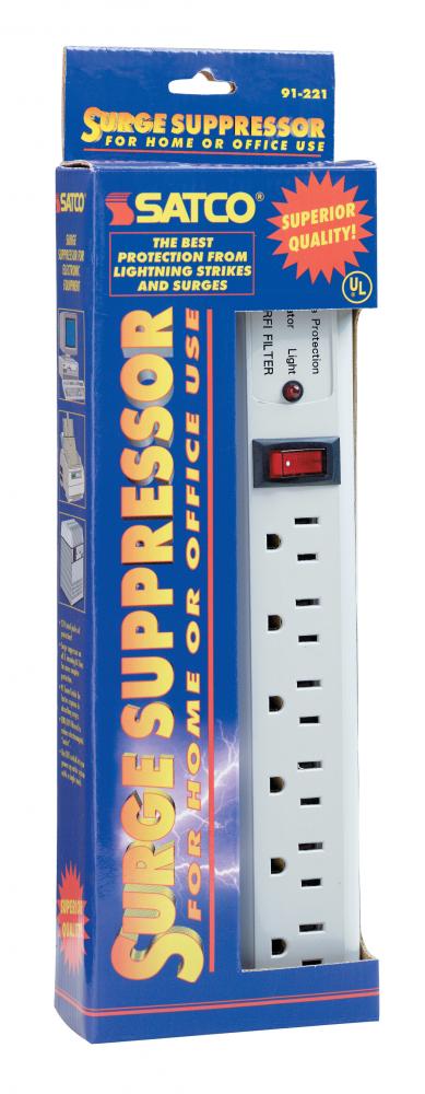 6 OUTLET ABS POWER STRIP/BREAK<span class=' ItemWarning' style='display:block;'>Item is usually in stock, but we&#39;ll be in touch if there&#39;s a problem<br /></span>