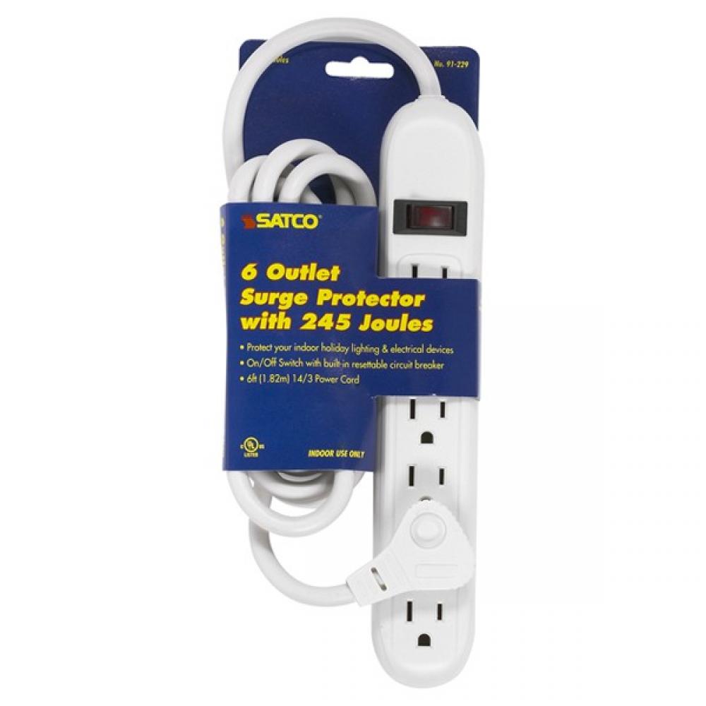 6 OUTLET SURGE PROTECTOR WITH<span class=' ItemWarning' style='display:block;'>Item is usually in stock, but we&#39;ll be in touch if there&#39;s a problem<br /></span>