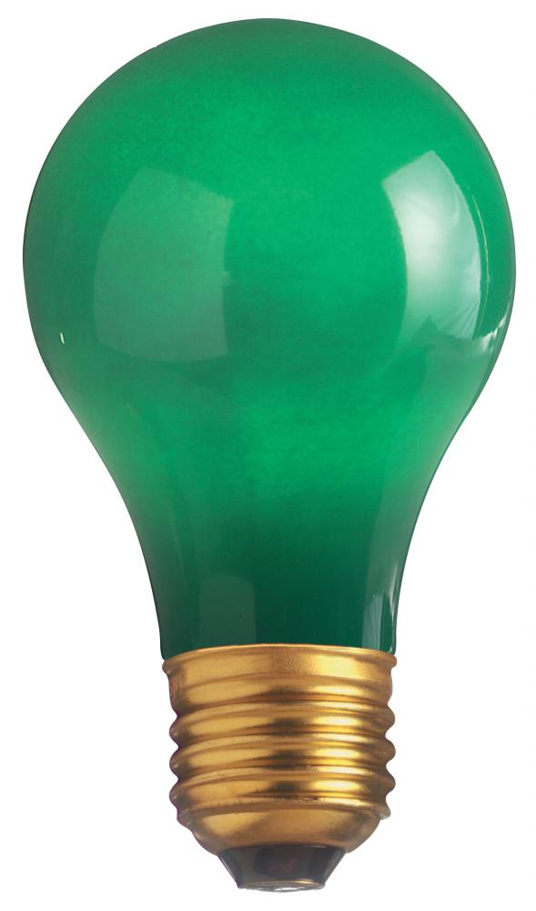 40W A19 STD GREEN CERAMIC<span class=' ItemWarning' style='display:block;'>Item is usually in stock, but we&#39;ll be in touch if there&#39;s a problem<br /></span>