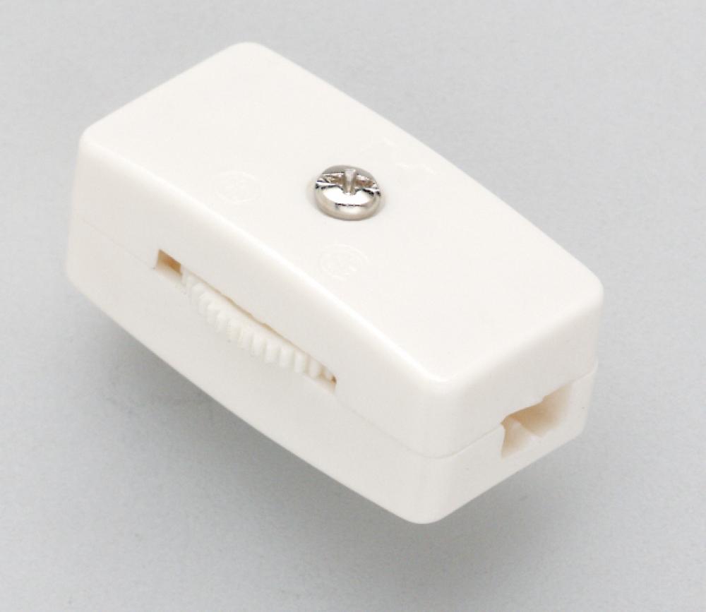 WHITE INLINE CORD SWITCH<span class=' ItemWarning' style='display:block;'>Item is usually in stock, but we&#39;ll be in touch if there&#39;s a problem<br /></span>