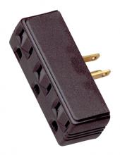 Satco 90/1117 - SINGLE TO TRIPLE ADAPTER-BROWN