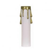 Satco 90/352 - 3" WHTE/GOLD DRIP CAND. CANDLE