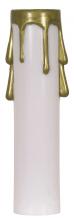 Satco 90/372 - 4" WHTE/GOLD DRIP CAND. CANDLE