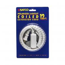 Satco 93/170 - 12 FT. WHITE COILED CORD