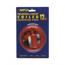 Satco 93/174 - 12 FT. RED COILED CORD