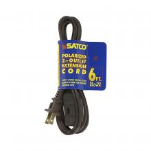 Satco 93/193 - 6' BRN EXTESION CORD 16/2