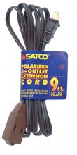 Satco 93/195 - 9' BRN EXTENSION CORD 16/2