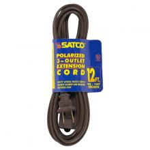 Satco 93/197 - 12' BRN EXTENSION CORD 16/2