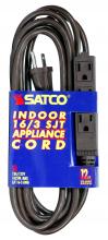 Satco 93/5048 - 12 FT 16/3 SJT BRN 3 WIRE GRD