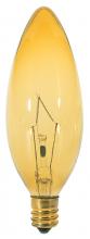 Satco S3813 - 25W TORP CAND TRANS AMBER