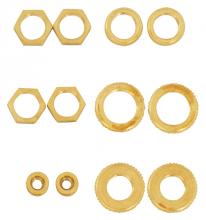 Satco S70/153 - 12 ASST BRASS LOCKNUTS