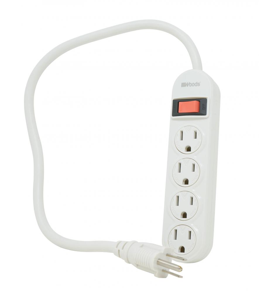 POWERSTRIP, 4 OUTLET 1.5&#39; CORD<span class=' ItemWarning' style='display:block;'>Item is usually in stock, but we&#39;ll be in touch if there&#39;s a problem<br /></span>