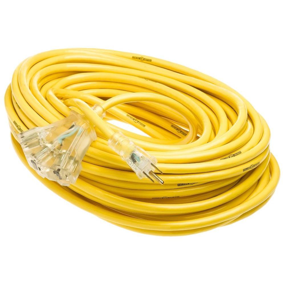 EXTCORD, 12/3 SJTW 100&#39; YELLOW LE TRI YJ<span class=' ItemWarning' style='display:block;'>Item is usually in stock, but we&#39;ll be in touch if there&#39;s a problem<br /></span>