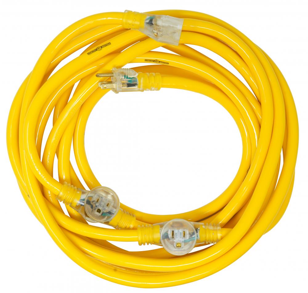 EXTCORD, 12/3 STW 25&#39; YELLOW 3 INLINE YJ<span class=' ItemWarning' style='display:block;'>Item is usually in stock, but we&#39;ll be in touch if there&#39;s a problem<br /></span>