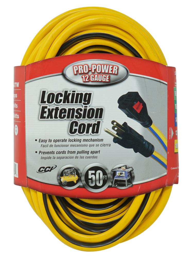 CORD, LOCKING 12/3 50&#39; SJTW YELLOW<span class=' ItemWarning' style='display:block;'>Item is usually in stock, but we&#39;ll be in touch if there&#39;s a problem<br /></span>