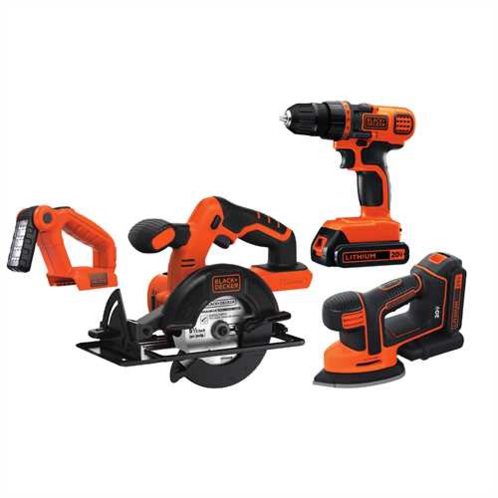 20V MAX* Lithiuim Ion 4 Tool Combo Kit: Drill/Driver, Circular Saw, MOUSE(R) Detail Sander and Light<span class=' ItemWarning' style='display:block;'>Item is usually in stock, but we&#39;ll be in touch if there&#39;s a problem<br /></span>