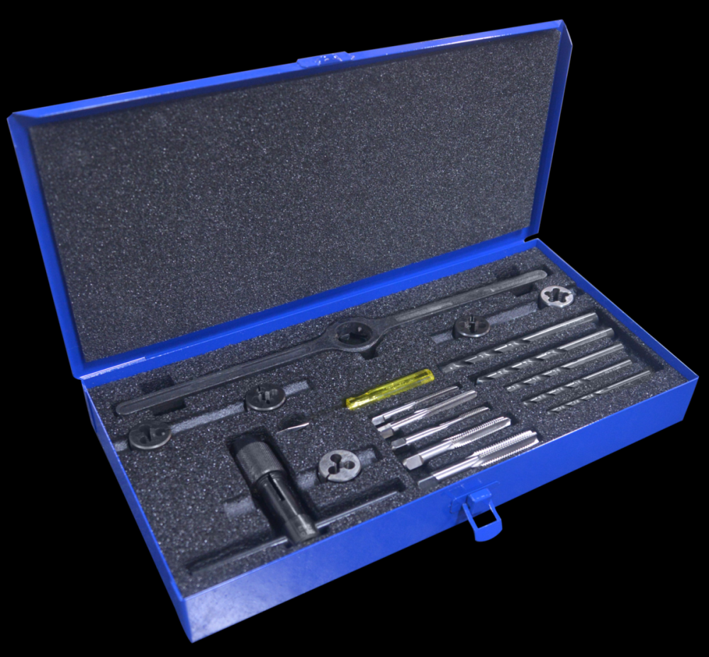 Tap, Die, and Jobber Drill Set w/ Production Hand Taps and HSS Round Adjustable Dies (Metric)<span class=' ItemWarning' style='display:block;'>Item is usually in stock, but we&#39;ll be in touch if there&#39;s a problem<br /></span>