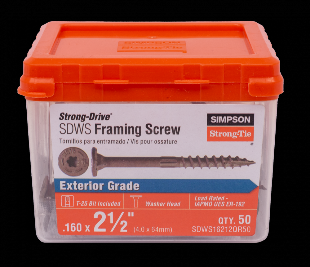 Strong-Drive® SDWS™ FRAMING Screw - 0.160 in. x 2-1/2 in. T25, Quik Guard®, Tan (50-Qty)<span class=' ItemWarning' style='display:block;'>Item is usually in stock, but we&#39;ll be in touch if there&#39;s a problem<br /></span>