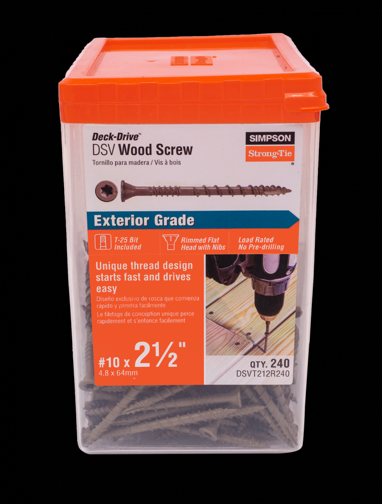 Deck-Drive™ DSV WOOD Screw - #10 x 2-1/2 in. T25, Flat Head, Quik Guard®, Tan (240-Qty)<span class=' ItemWarning' style='display:block;'>Item is usually in stock, but we&#39;ll be in touch if there&#39;s a problem<br /></span>