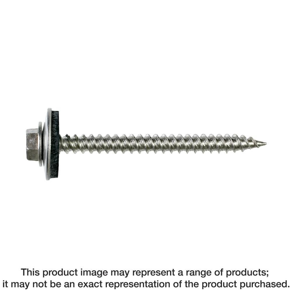 Metal-Panel Screw with EPDM Washer - #9 x 1-1/2 in. Hex Head, Type 316 (1000-Qty)<span class=' ItemWarning' style='display:block;'>Item is usually in stock, but we&#39;ll be in touch if there&#39;s a problem<br /></span>