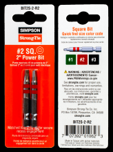 Simpson Strong-Tie BIT2S-2-R2 - #2 Square-Drive 2-in. Power Bit (2-Qty)