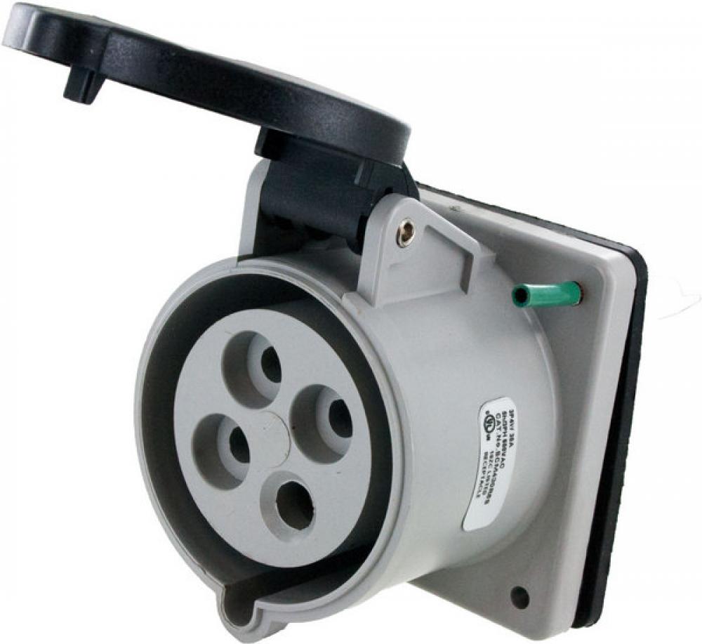 IP44 RECEPTACLE 30A  3phase 600VAC  3P 4W  SPLASHPROOF<span class=' ItemWarning' style='display:block;'>Item is usually in stock, but we&#39;ll be in touch if there&#39;s a problem<br /></span>