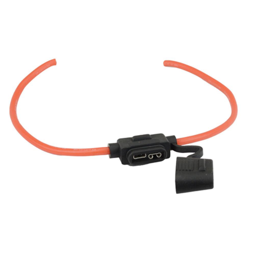 FUSE HOLDER INLINE 80VDC STD BLADE 12GA RED/BLACK C/W COVER<span class=' ItemWarning' style='display:block;'>Item is usually in stock, but we&#39;ll be in touch if there&#39;s a problem<br /></span>