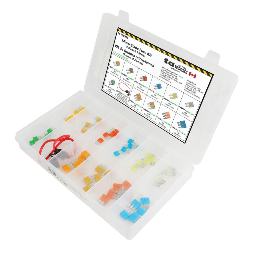 56PC Micro 2-Blade & 3-Blade Blade Fuses Assortment Kit - (Mini Flip Kit Series)<span class=' ItemWarning' style='display:block;'>Item is usually in stock, but we&#39;ll be in touch if there&#39;s a problem<br /></span>