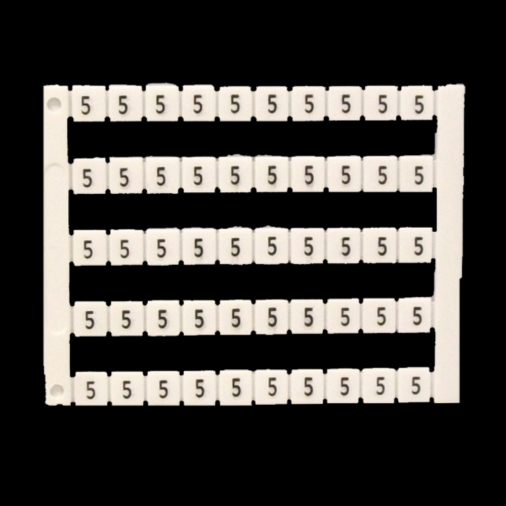 Marker 5 x 5 mm White, Printed 5, 500pcs<span class=' ItemWarning' style='display:block;'>Item is usually in stock, but we&#39;ll be in touch if there&#39;s a problem<br /></span>