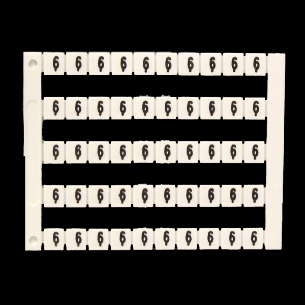 Marker 5 x 5 mm White, Printed 6, 500pcs<span class=' ItemWarning' style='display:block;'>Item is usually in stock, but we&#39;ll be in touch if there&#39;s a problem<br /></span>