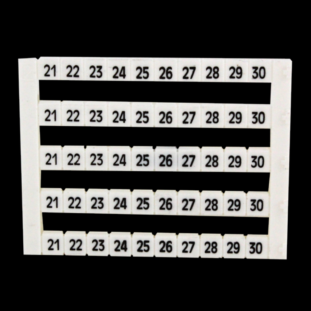 MARKER 5x5mm, 21TO30,PRINTED,WHITE<span class=' ItemWarning' style='display:block;'>Item is usually in stock, but we&#39;ll be in touch if there&#39;s a problem<br /></span>