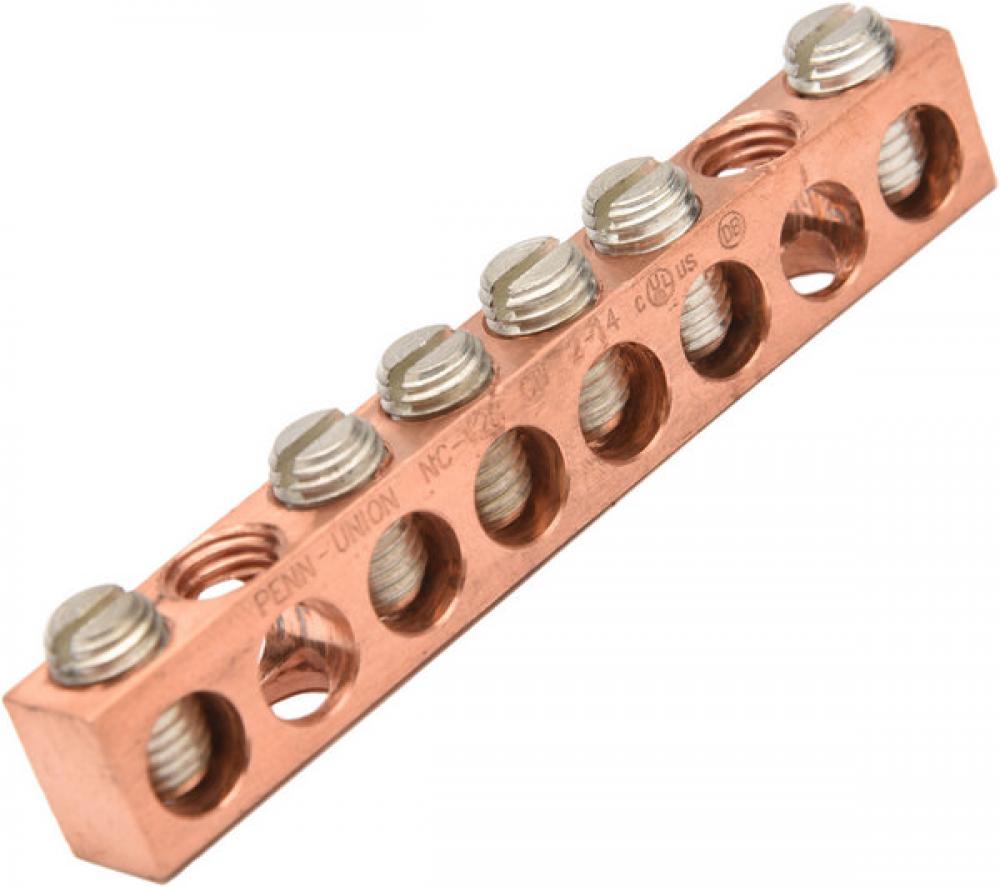 Copper Neutral bar, 14-2 awg Copper Only, 6 circuits<span class=' ItemWarning' style='display:block;'>Item is usually in stock, but we&#39;ll be in touch if there&#39;s a problem<br /></span>