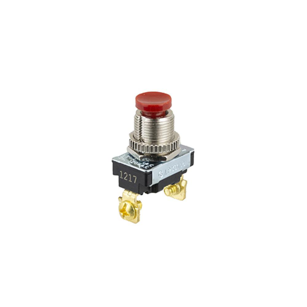 Switch Push Button (Off) On Spst Red Plunger 3A<span class=' ItemWarning' style='display:block;'>Item is usually in stock, but we&#39;ll be in touch if there&#39;s a problem<br /></span>