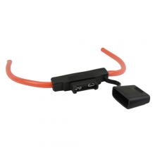 Techspan 664116 - FUSE HOLDER INLINE 80VDC MAXI BLADE 6GA RED/BLACK C/W COVER