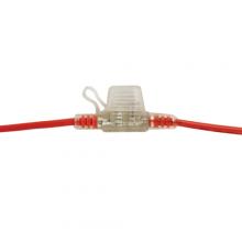 Techspan 664119 - FUSE HOLDER INLINE MINI BLADE 12GA RED/CLEAR C/W COVER