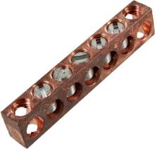 Techspan NC421 - Copper Neutral bar, 14-4 awg Copper Only, 5 circuits