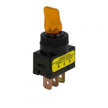 Techspan 35-3312 - Switch Toggle On Off SPST Amber Duckbill LED 20A