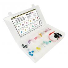 Techspan 766980 - 52PC LED Mini Blade Fuse Assortment Kit - (Mini Flip Kit Series)