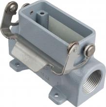 Techspan AS2L10S4 - SURFACE MOUNTING BASE - 10P+Ground    SINGLE LEVER  DOUBLE PORT  CABLE GLAND PG 16x2