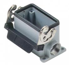 Techspan ES2L10S4 - SURFACE MOUNTING BASE - 10P+Ground    SINGLE LEVER  DOUBLE PORT  CABLE GLAND PG 16x2