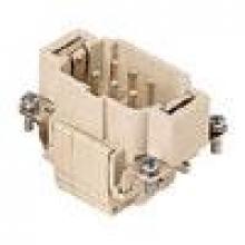 Techspan E06PG - MALE INSERT - 6P+Ground  16A MAX - 600V  CAGE CLAMP