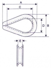 Vanguard Steel 2961 0016 - Heavy Wire Rope Thimbles