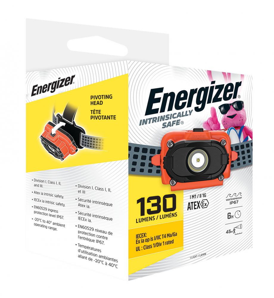 Energizer Intrinsically Safe LED Light Headlamp, 130 Lumen, IP67 Waterproof<span class=' ItemWarning' style='display:block;'>Item is usually in stock, but we&#39;ll be in touch if there&#39;s a problem<br /></span>