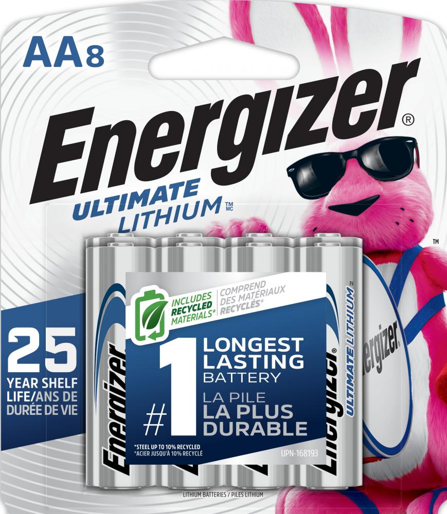 Energizer Ultimate Lithium AA Batteries (8 Pack), 1.5V Lithium Double A Batteries<span class=' ItemWarning' style='display:block;'>Item is usually in stock, but we&#39;ll be in touch if there&#39;s a problem<br /></span>